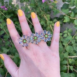 Betsey Johnson Flower Double Ring